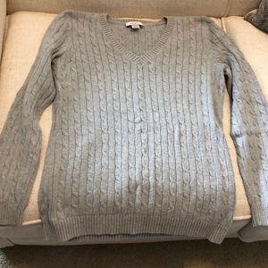 Ann Taylor Loft gray v-neck sweater